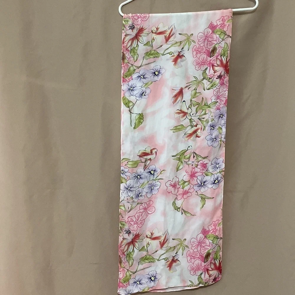 Pink Floral Scarf